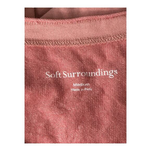 Soft Surroundings Top Womens Medium Peach Pink Palta Tunic Fall Lounge Lagenlook - Picture 6 of 7